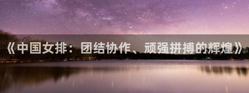 世界杯2026预选赛：《中国女排：团结协作、顽强拼搏的辉煌》